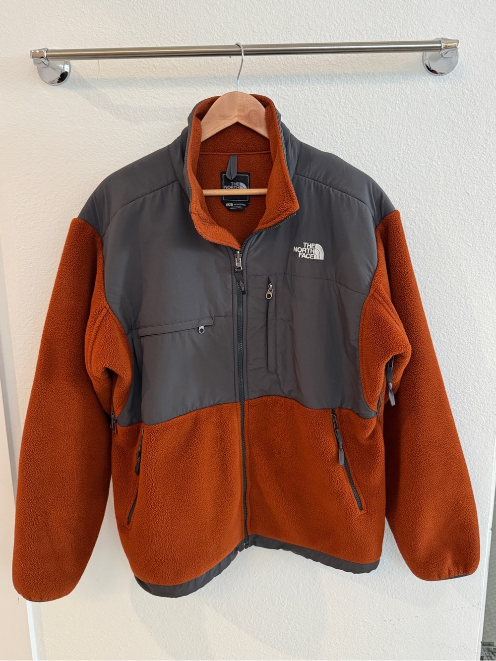 The North Face Men's Rust Orange and Gray Fleece Jacket